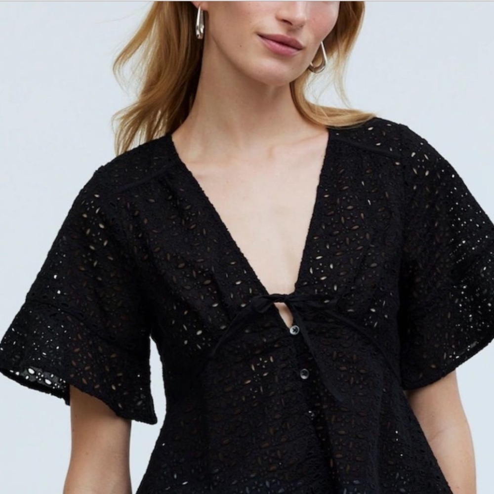 Madewell Black Lace Blouse